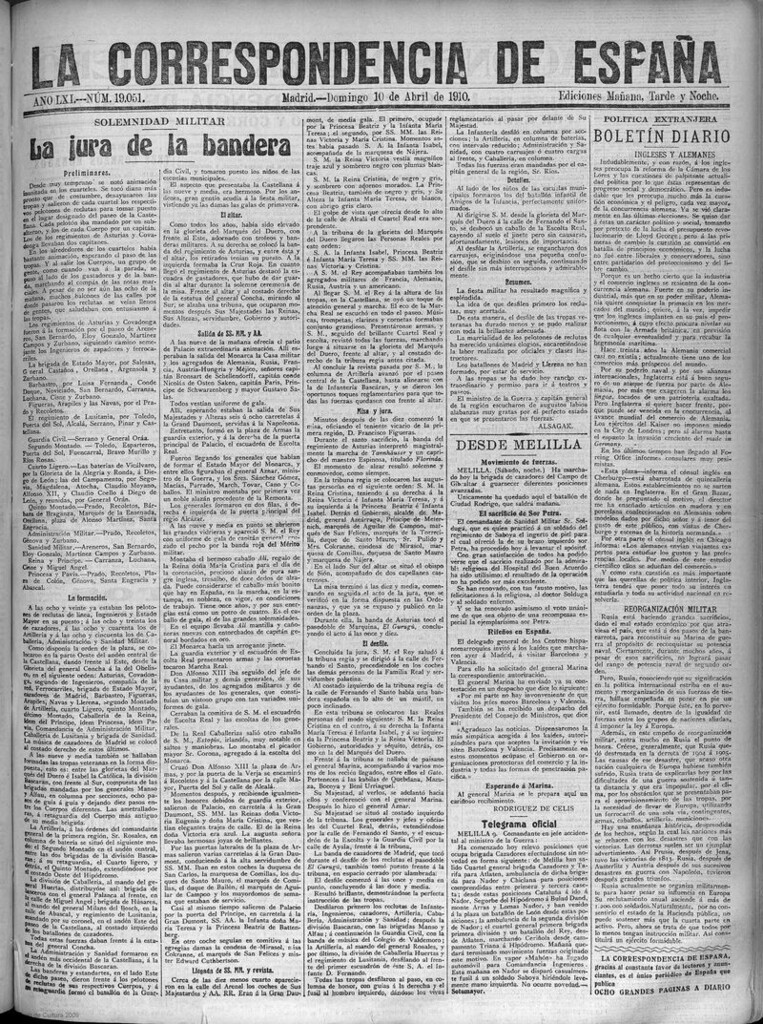 Miniatura de La Correspondencia de España del 10 de abril de 1910