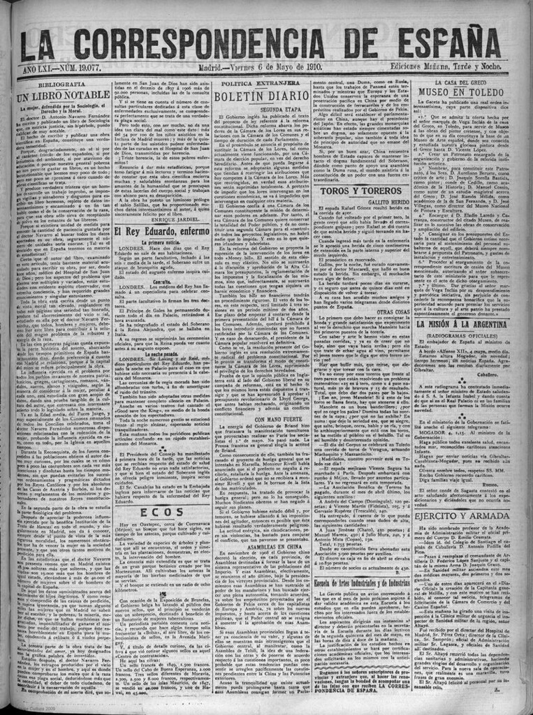 Miniatura de La Correspondencia de España del 6 de mayo de 1910