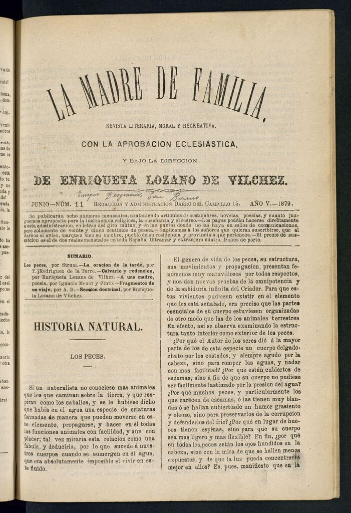 Miniatura de Madre de Familia : revista semanal de junio de 1879, nº 11