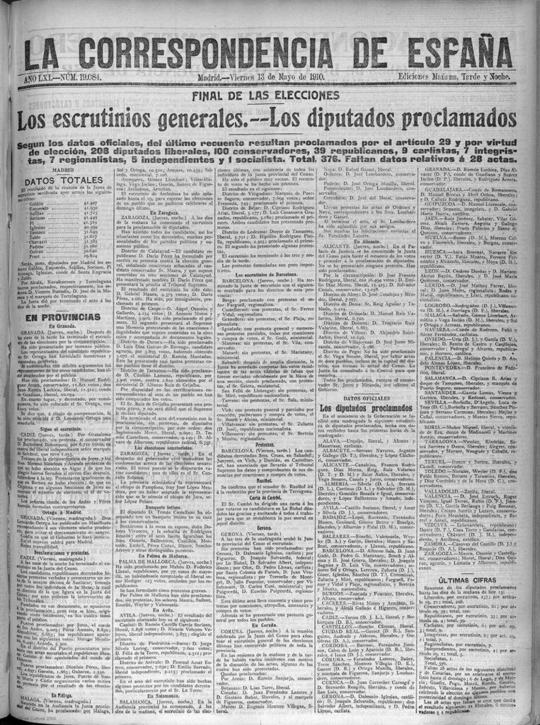 Miniatura de La Correspondencia de España del 13 de mayo de 1910