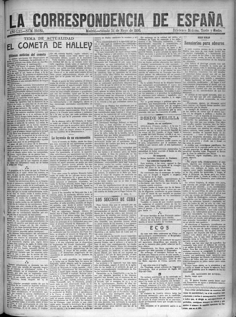 Miniatura de La Correspondencia de España del 14 de mayo de 1910