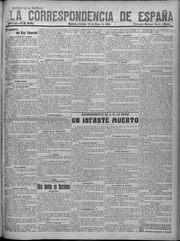 Miniatura de La Correspondencia de España del 21 de mayo de 1910 (edición de la mañana)