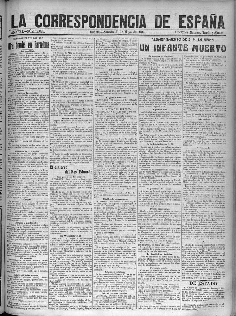 Miniatura de La Correspondencia de España del 21 de mayo de 1910
