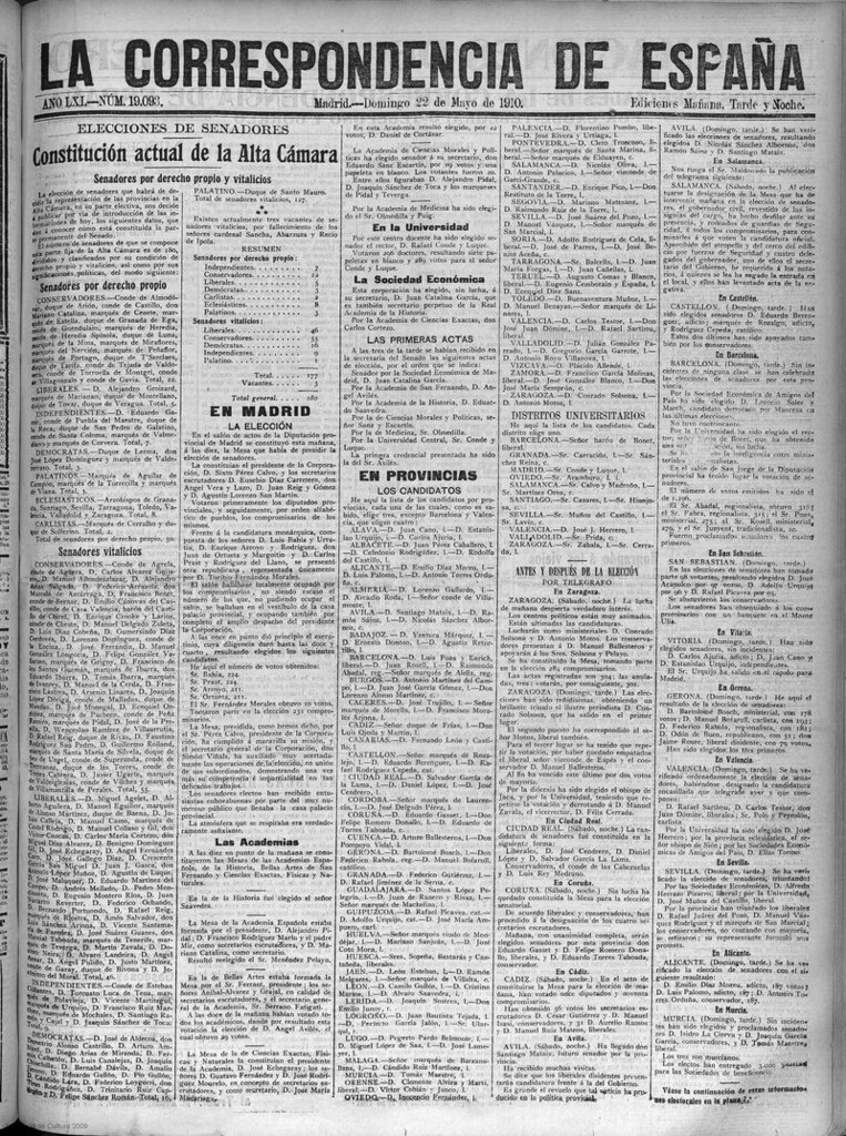 Miniatura de La Correspondencia de España del 22 de mayo de 1910