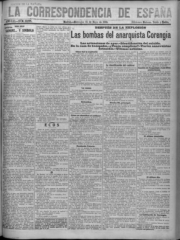 Miniatura de La Correspondencia de España del 25 de mayo de 1910 (edición de la mañana)