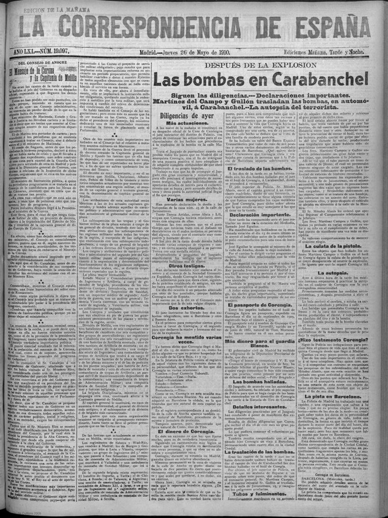 Miniatura de La Correspondencia de España del 26 de mayo de 1910 (edición de la mañana)
