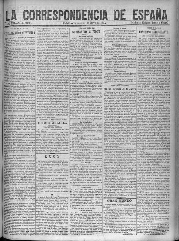 Miniatura de La Correspondencia de España del 27 de mayo de 1910