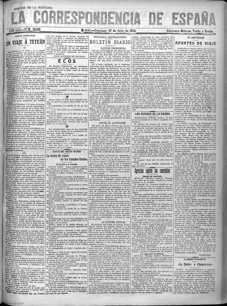 Miniatura de La Correspondencia de España del 10 de julio de 1910 (edición de la mañana)