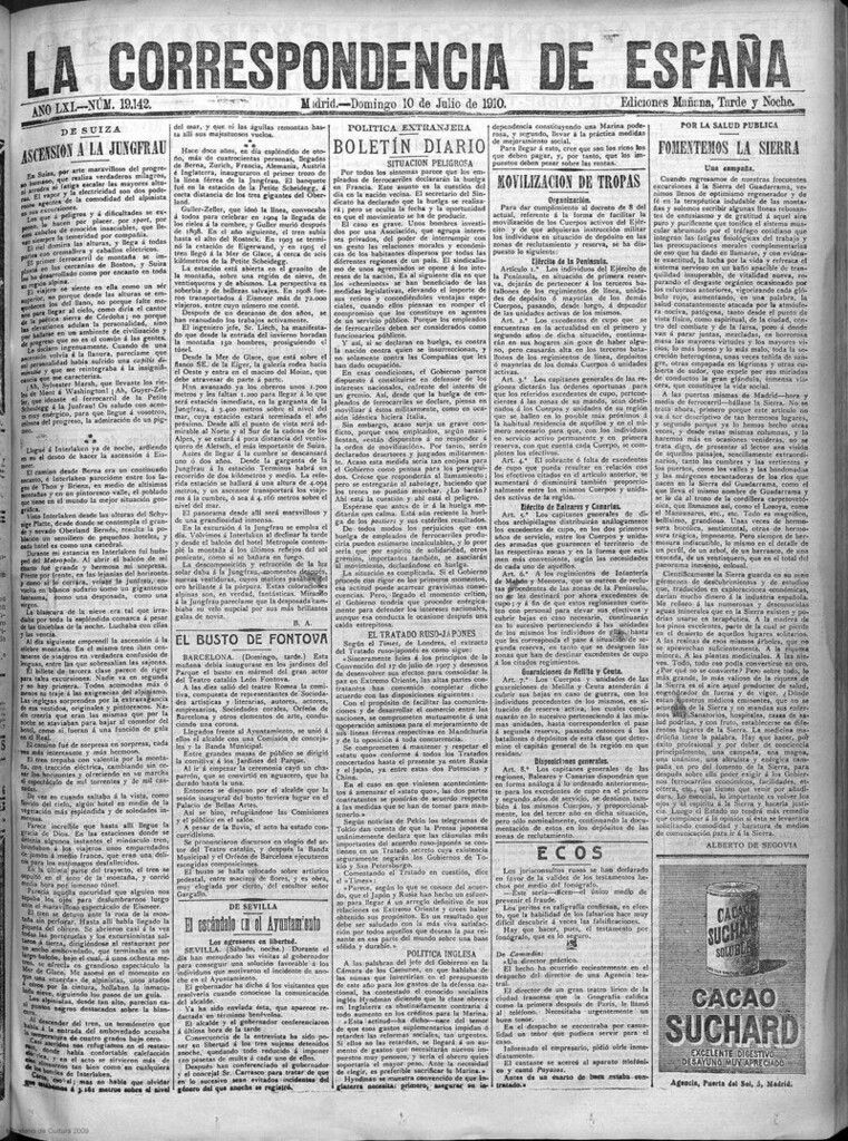 Miniatura de La Correspondencia de España del 10 de julio de 1910