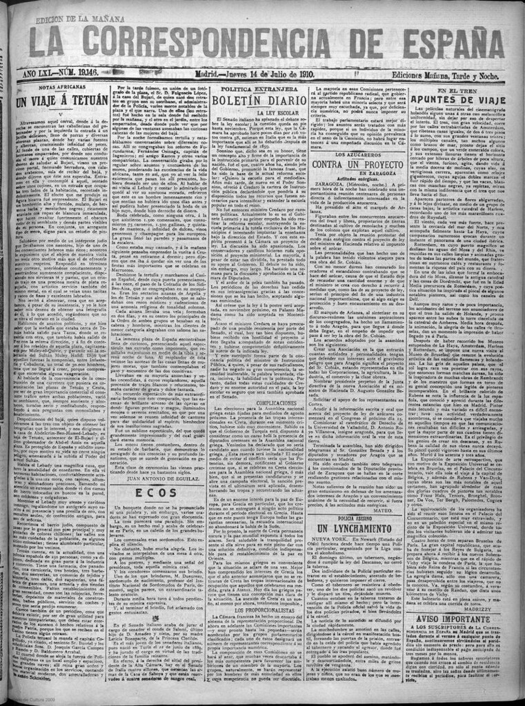 Miniatura de La Correspondencia de España del 15 de julio de 1910