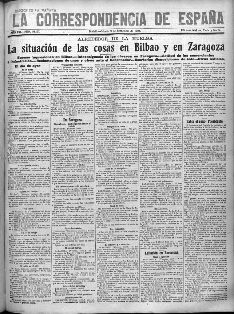Miniatura de La Correspondencia de España del 3 de septiembre de 1910 (edición de la mañana)