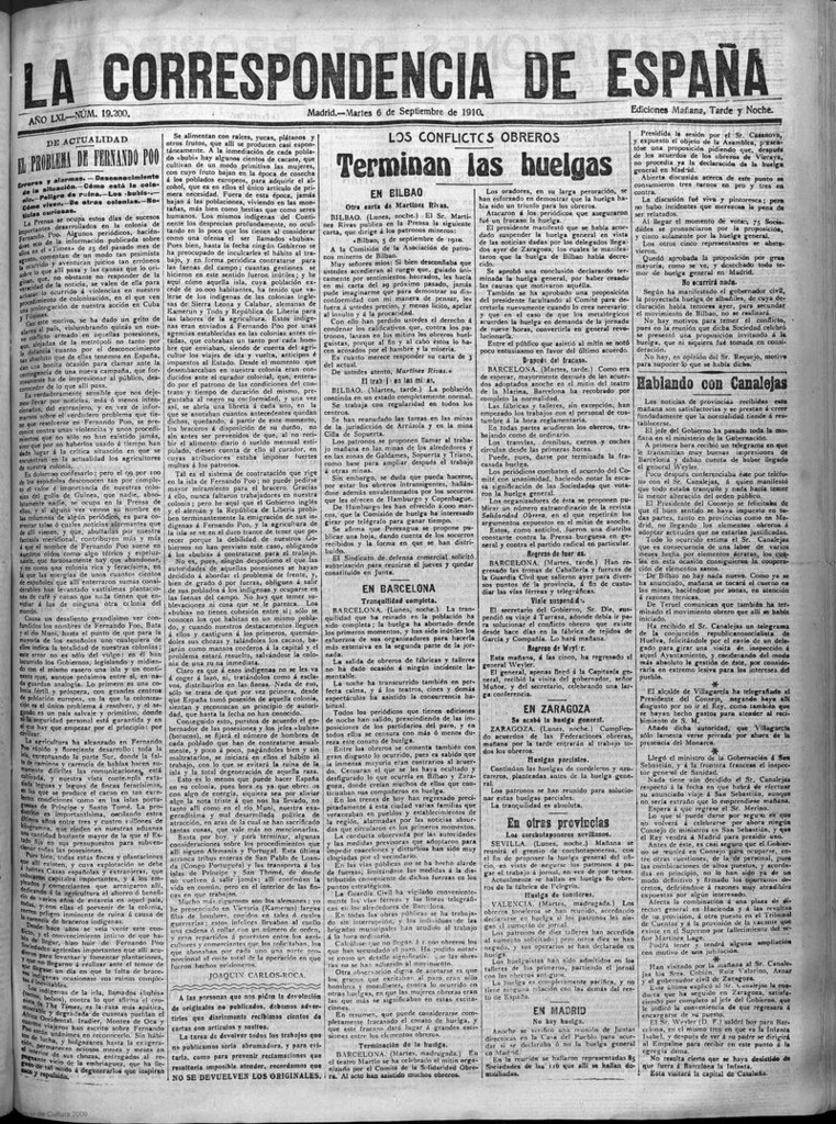 Miniatura de La Correspondencia de España del 6 de septiembre de 1910