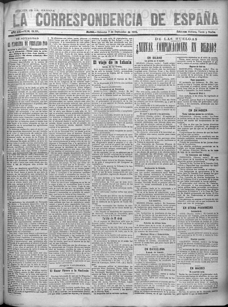 Miniatura de La Correspondencia de España del 7 de septiembre de 1910 (edición de la mañana)