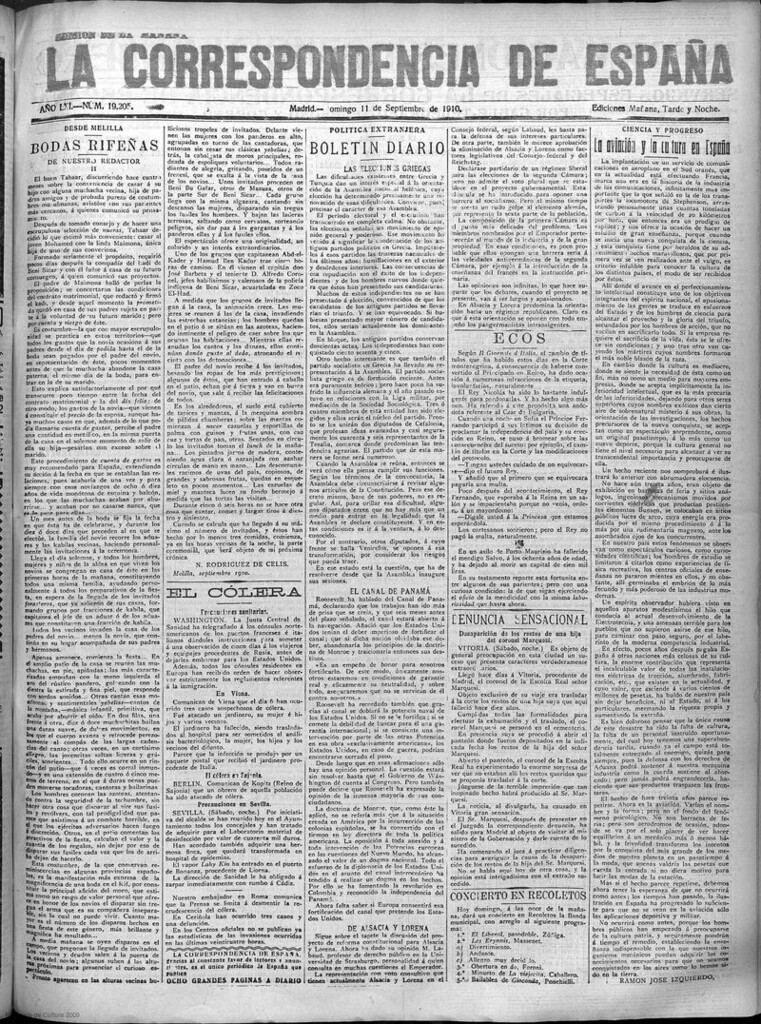 Miniatura de La Correspondencia de España del 11 de septiembre de 1910 (edición de la mañana)