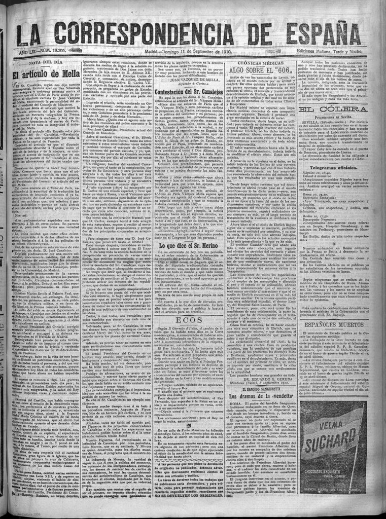 Miniatura de La Correspondencia de España del 11 de septiembre de 1910