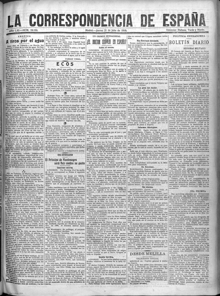 Miniatura de La Correspondencia de España del 21 de julio de 1910