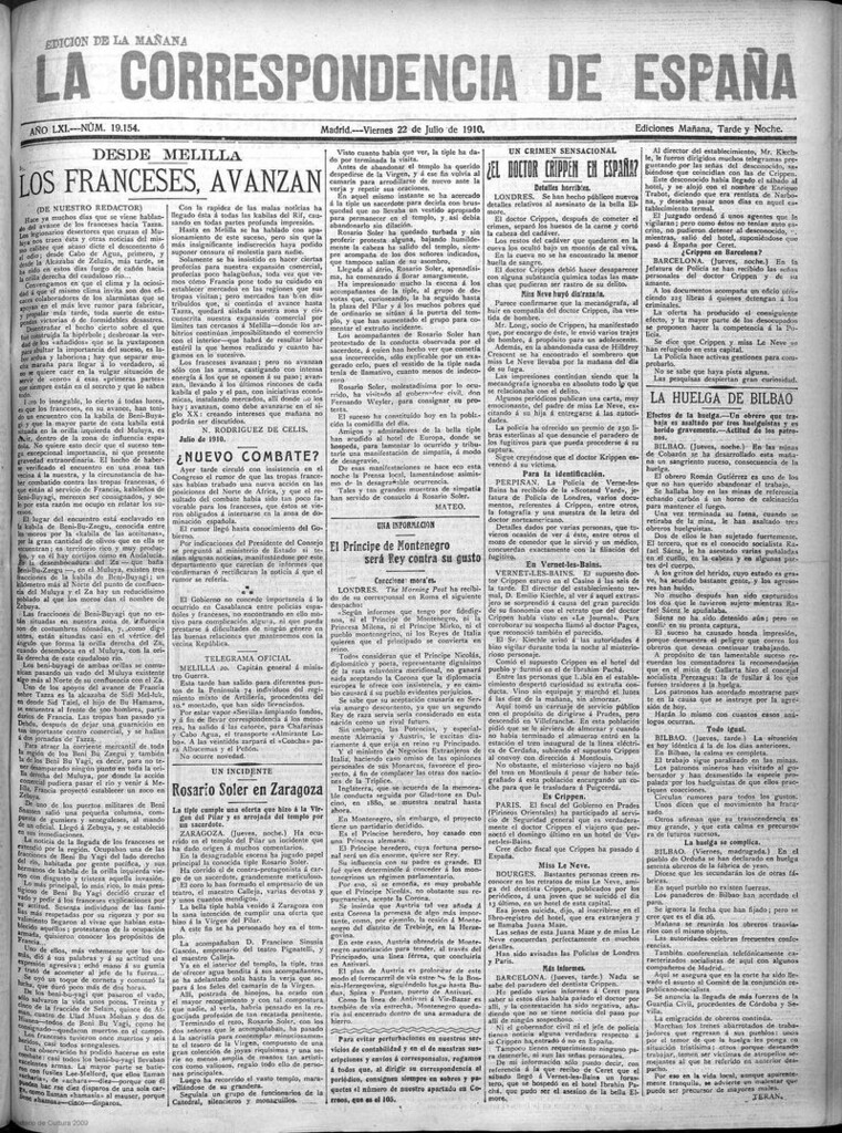 Miniatura de La Correspondencia de España del 22 de julio de 1910 (edición de la mañana)