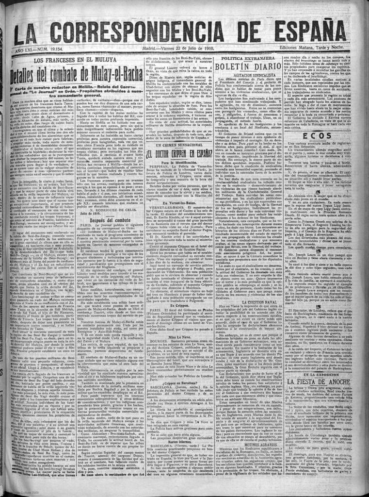 Miniatura de La Correspondencia de España del 22 de julio de 1910