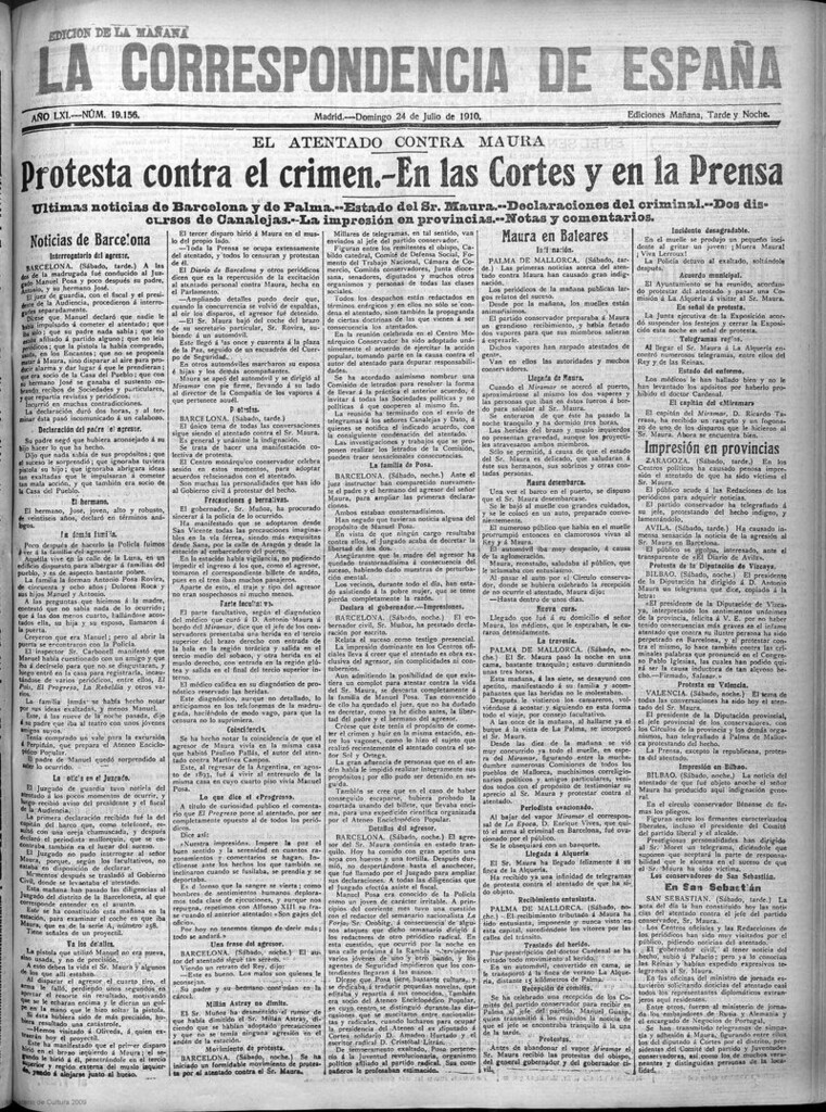 Miniatura de La Correspondencia de España del 24 de julio de 1910 (edición de la mañana)