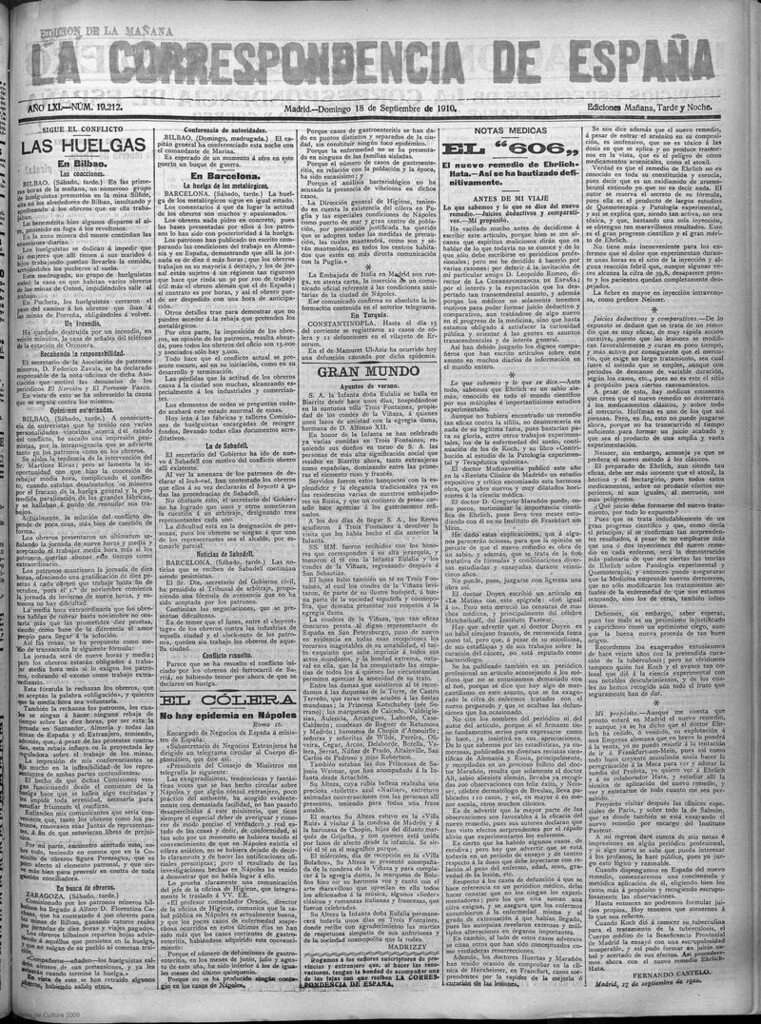 Miniatura de La Correspondencia de España del 18 de septiembre de 1910 (edición de la mañana)