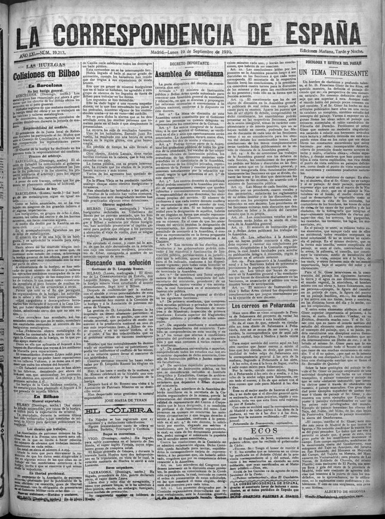 Miniatura de La Correspondencia de España del 19 de septiembre de 1910