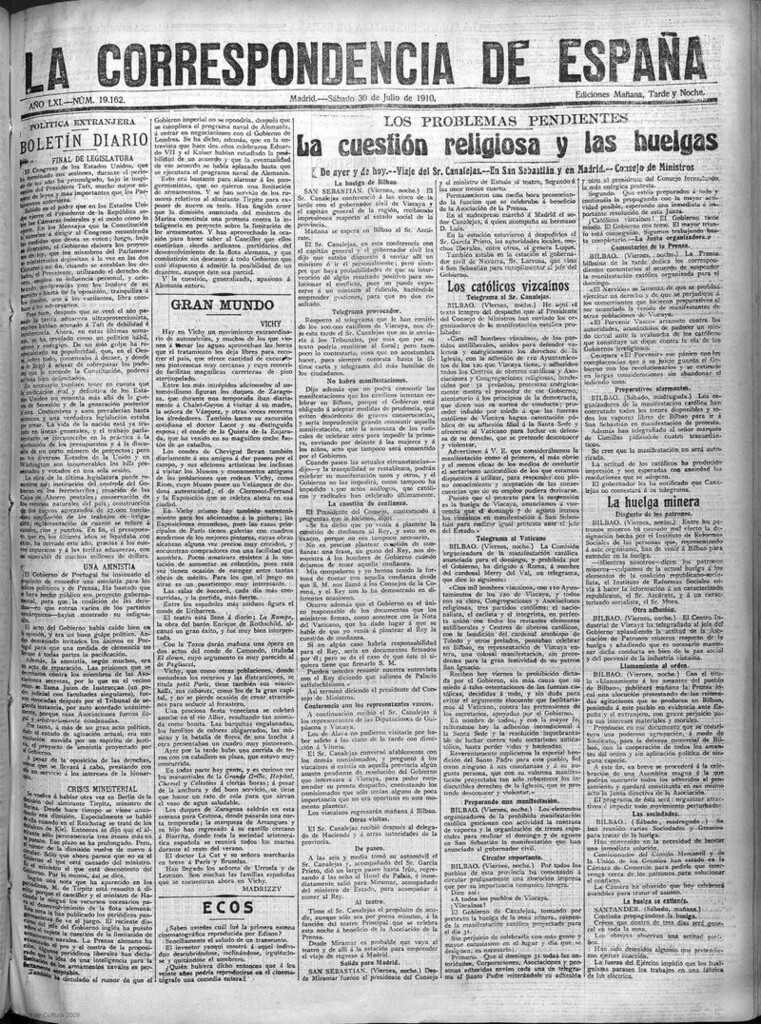 Miniatura de La Correspondencia de España del 30 de julio de 1910