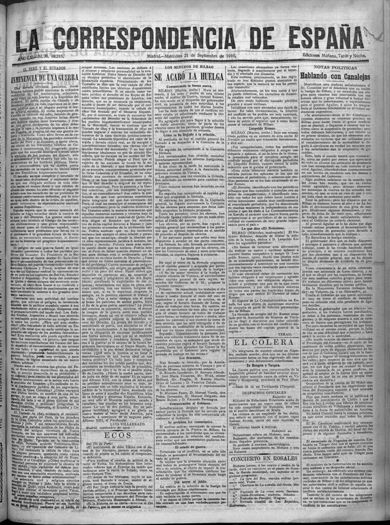 Miniatura de La Correspondencia de España del 21 de septiembre de 1910