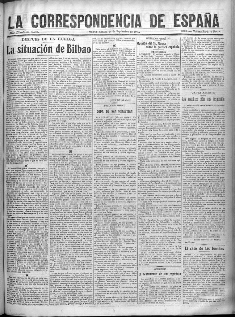 Miniatura de La Correspondencia de España del 24 de septiembre de 1910