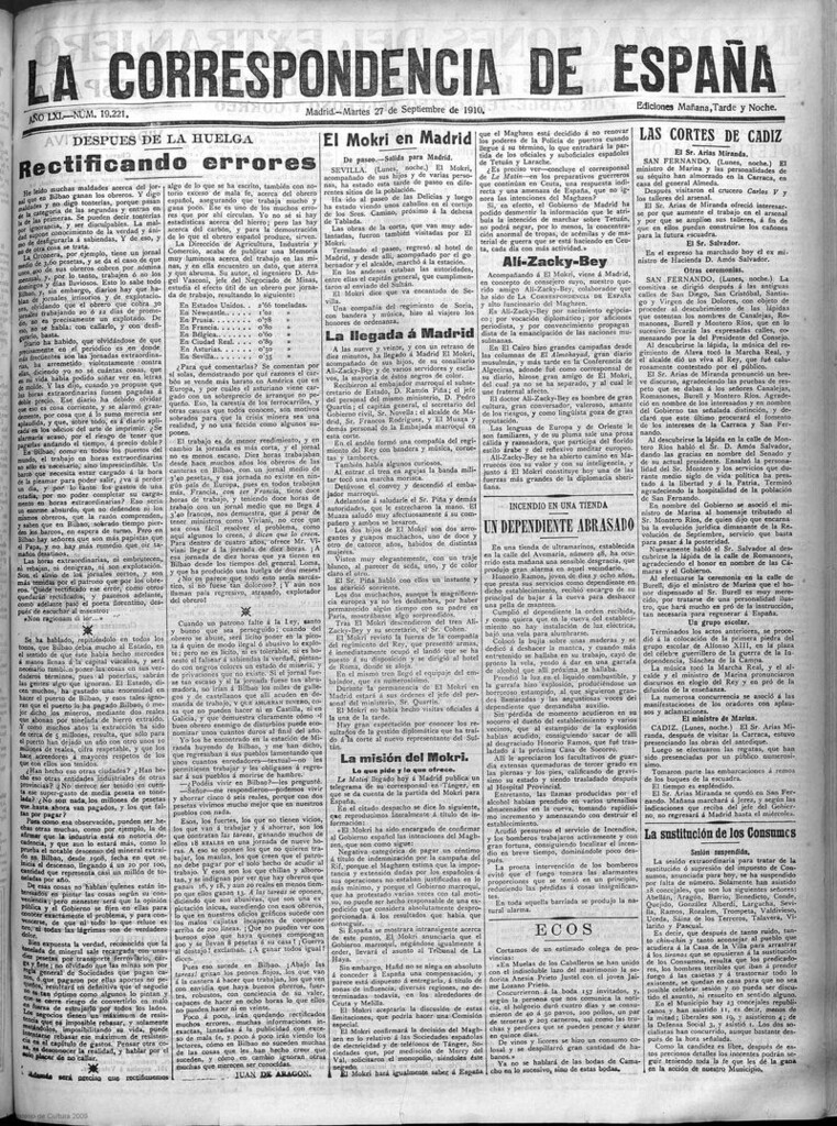 Miniatura de La Correspondencia de España del 27 de septiembre de 1910