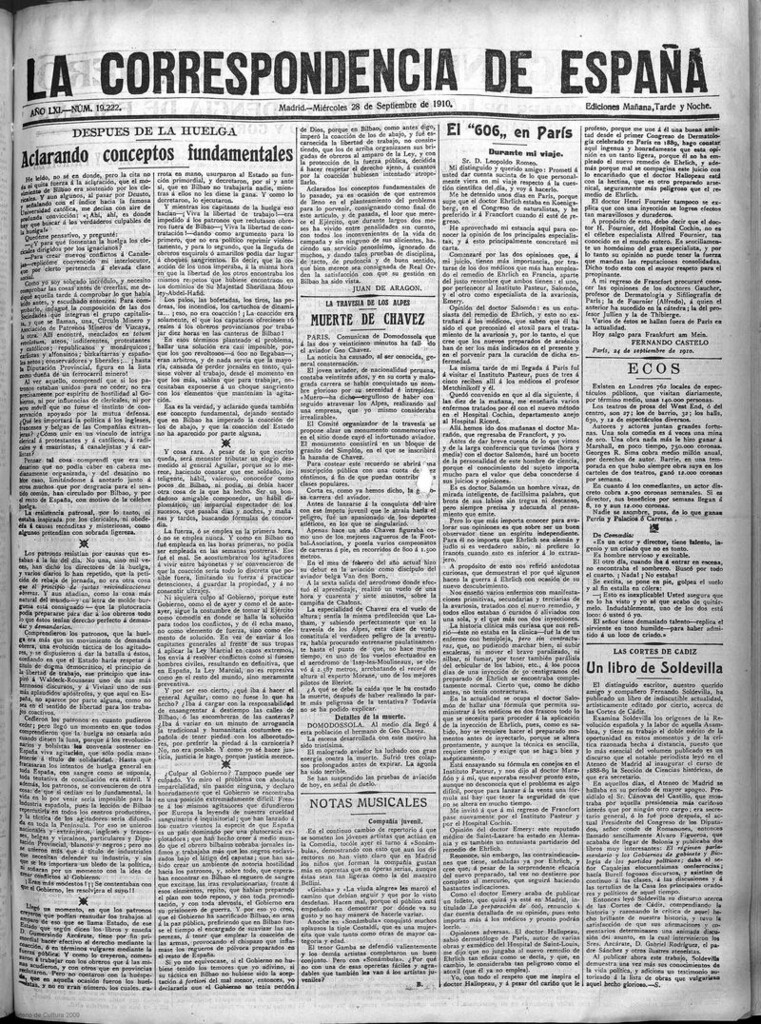 Miniatura de La Correspondencia de España del 28 de septiembre de 1910