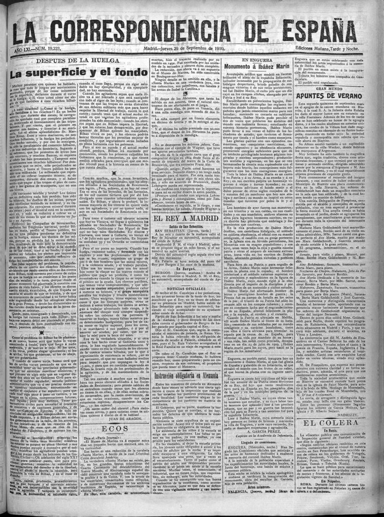 Miniatura de La Correspondencia de España del 29 de septiembre de 1910