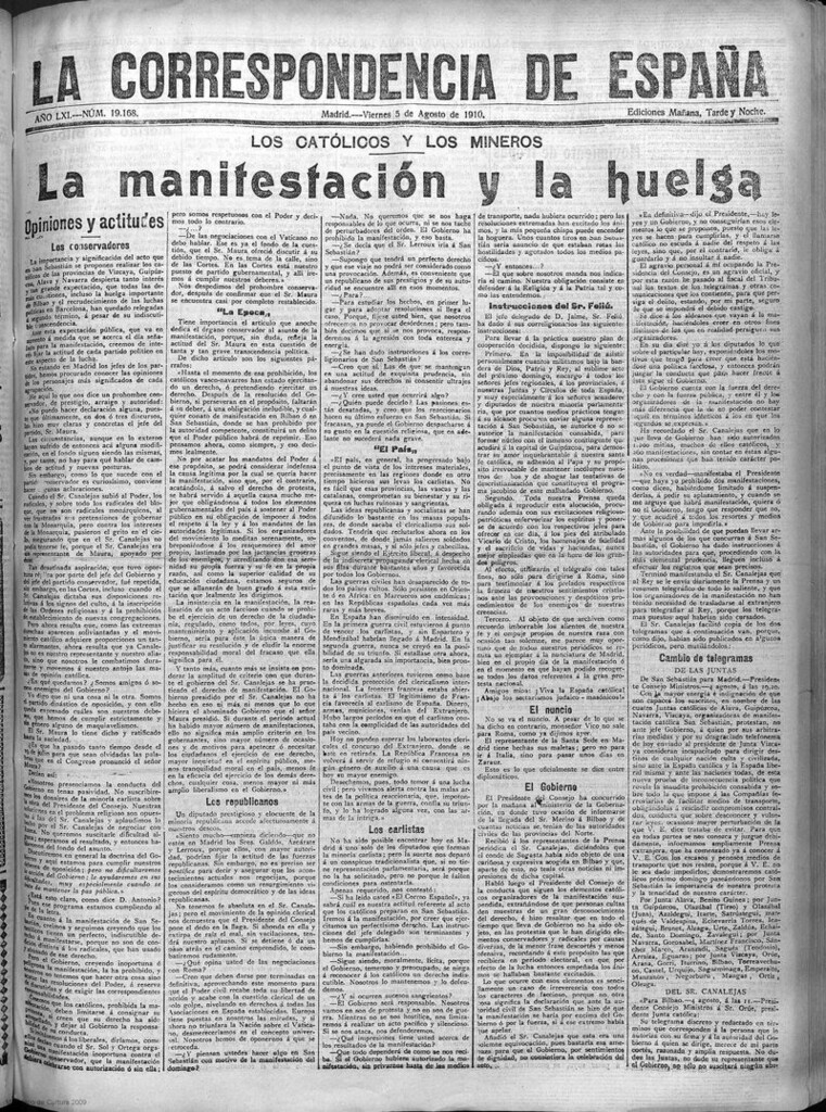 Miniatura de La Correspondencia de España del 5 de agosto de 1910