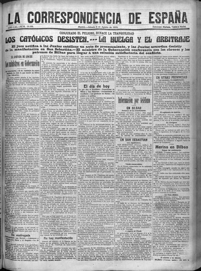 Miniatura de La Correspondencia de España del 6 de agosto de 1910