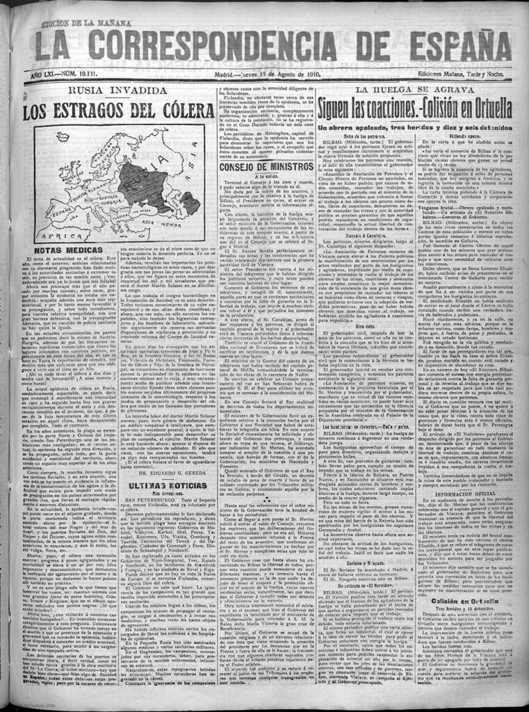 Miniatura de La Correspondencia de España del 18 de agosto de 1910 (edición de la mañana)