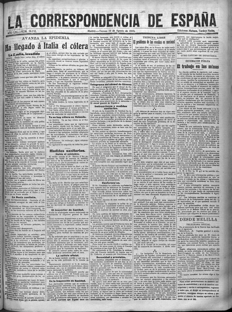Miniatura de La Correspondencia de España del 19 de agosto de 1910