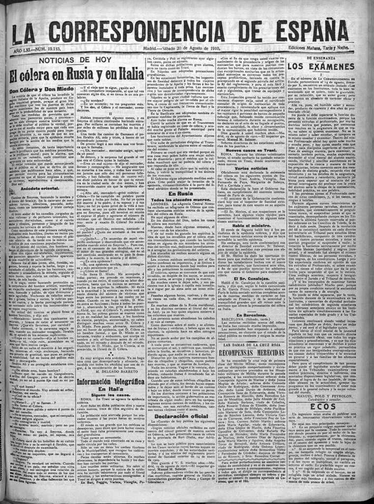 Miniatura de La Correspondencia de España del 20 de agosto de 1910
