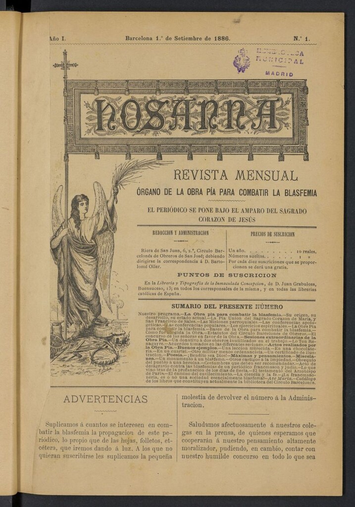 Miniatura de Hosanna: revista mensual