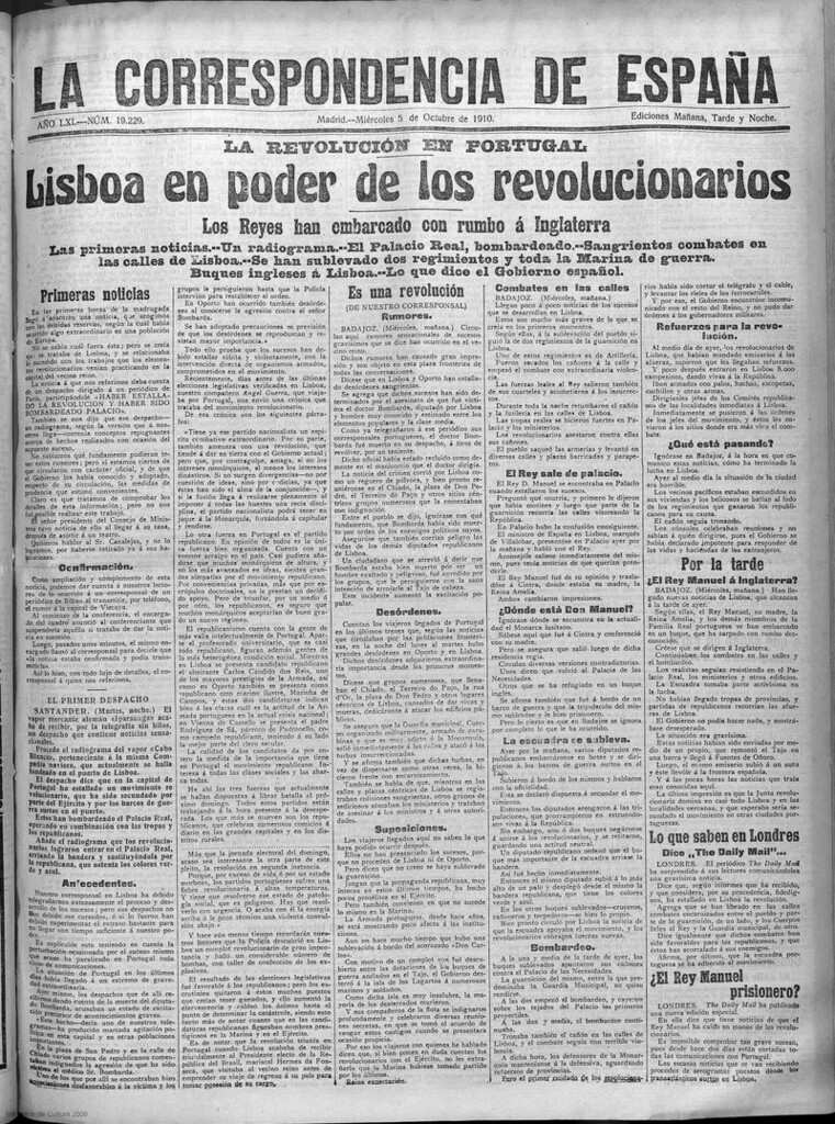 Miniatura de La Correspondencia de España del 5 de octubre de 1910