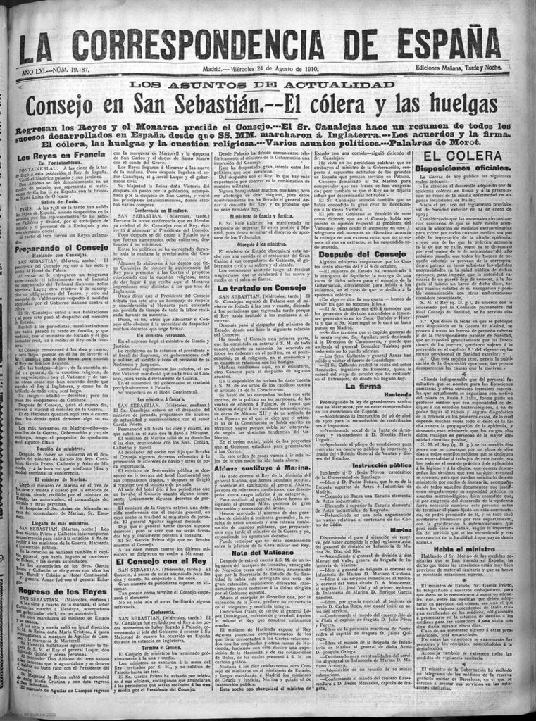 Miniatura de La Correspondencia de España del 24 de agosto de 1910