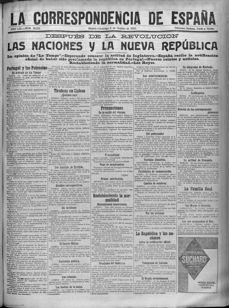 Miniatura de La Correspondencia de España del 9 de octubre de 1910