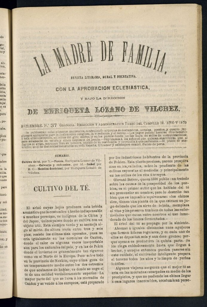 Miniatura de Madre de Familia : revista semanal de septiembre de 1879, nº 37