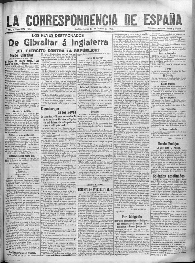 Miniatura de La Correspondencia de España del 17 de octubre de 1910