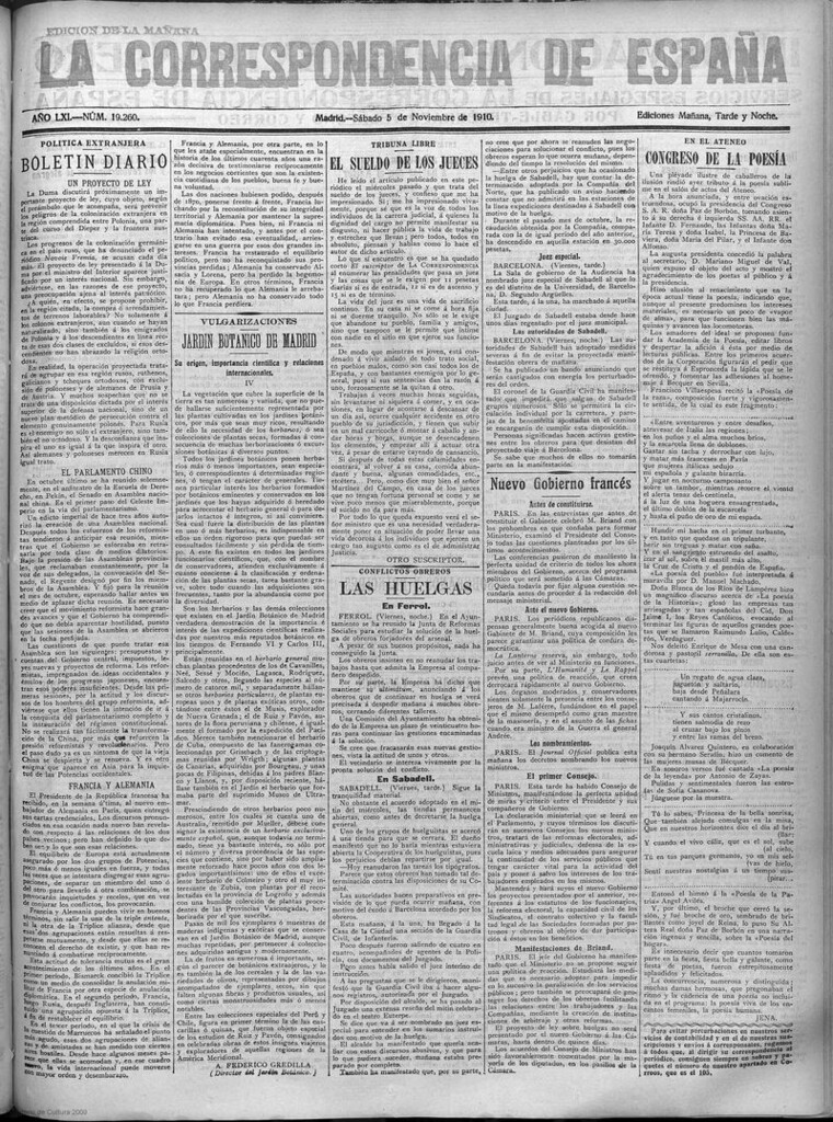 Miniatura de La Correspondencia de España del 5 de noviembre de 1910 (edición de la mañana)