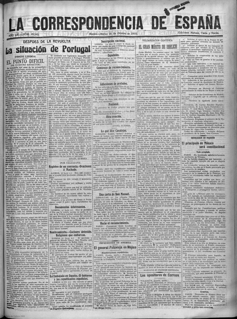Miniatura de La Correspondencia de España del 18 de octubre de 1910