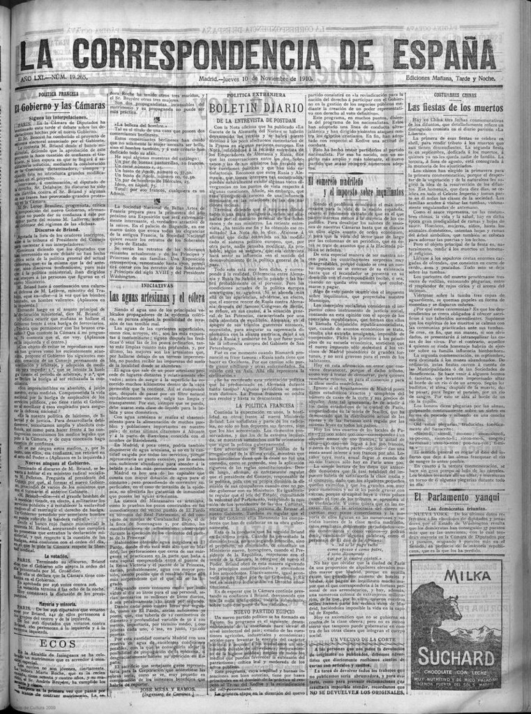 Miniatura de La Correspondencia de España del 10 de noviembre de 1910