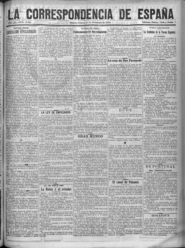 Miniatura de La Correspondencia de España del 11 de noviembre de 1910