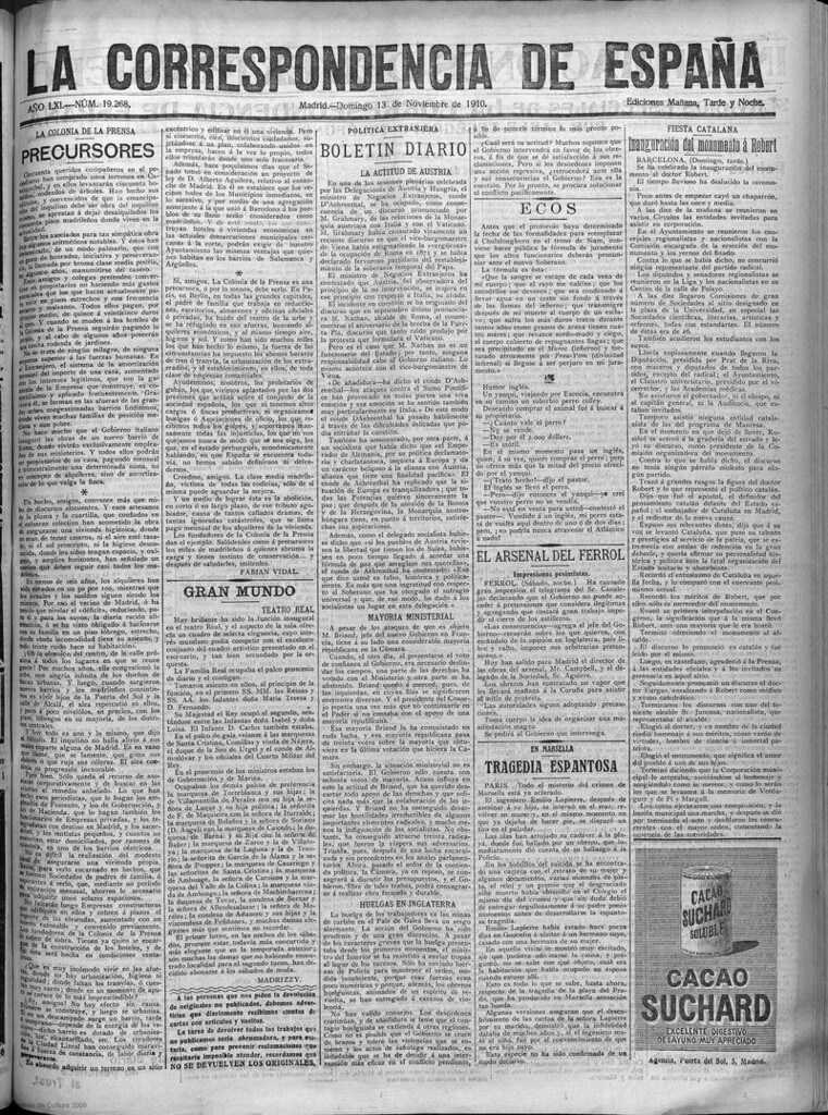 Miniatura de La Correspondencia de España del 13 de noviembre de 1910