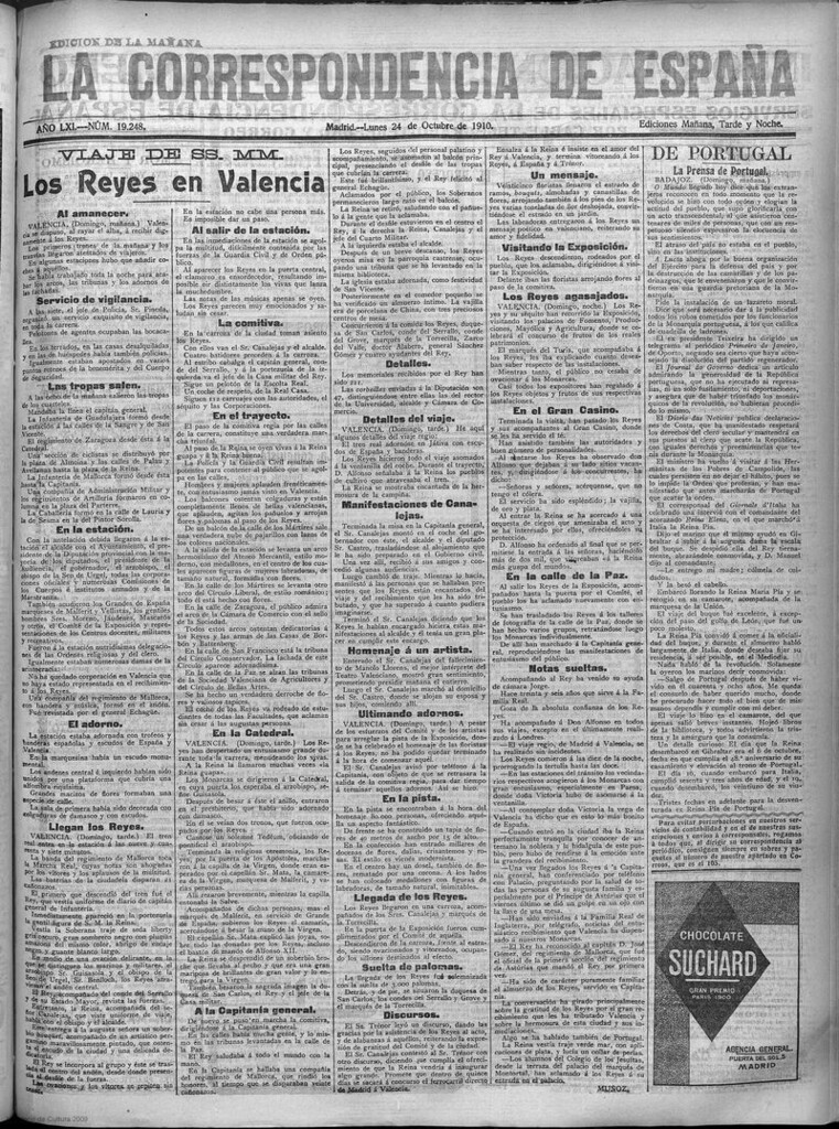 Miniatura de La Correspondencia de España del 24 de octubre de 1910 (edición de la mañana)