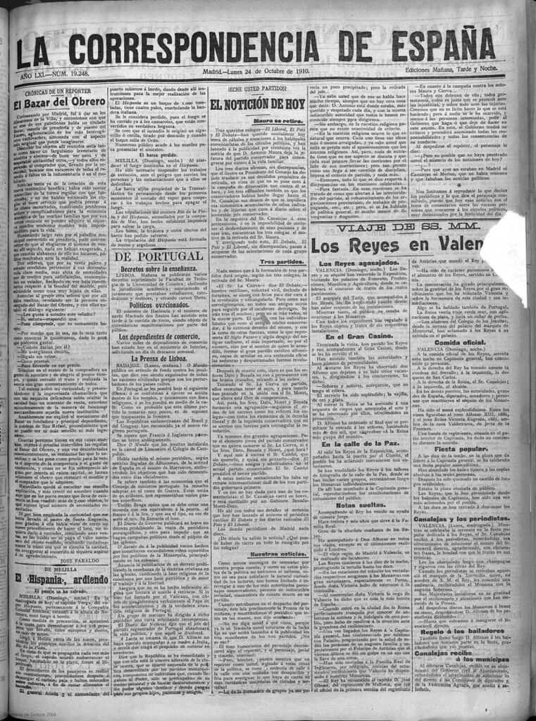 Miniatura de La Correspondencia de España del 24 de octubre de 1910
