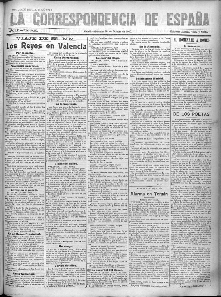 Miniatura de La Correspondencia de España del 26 de octubre de 1910 (edición de la mañana)